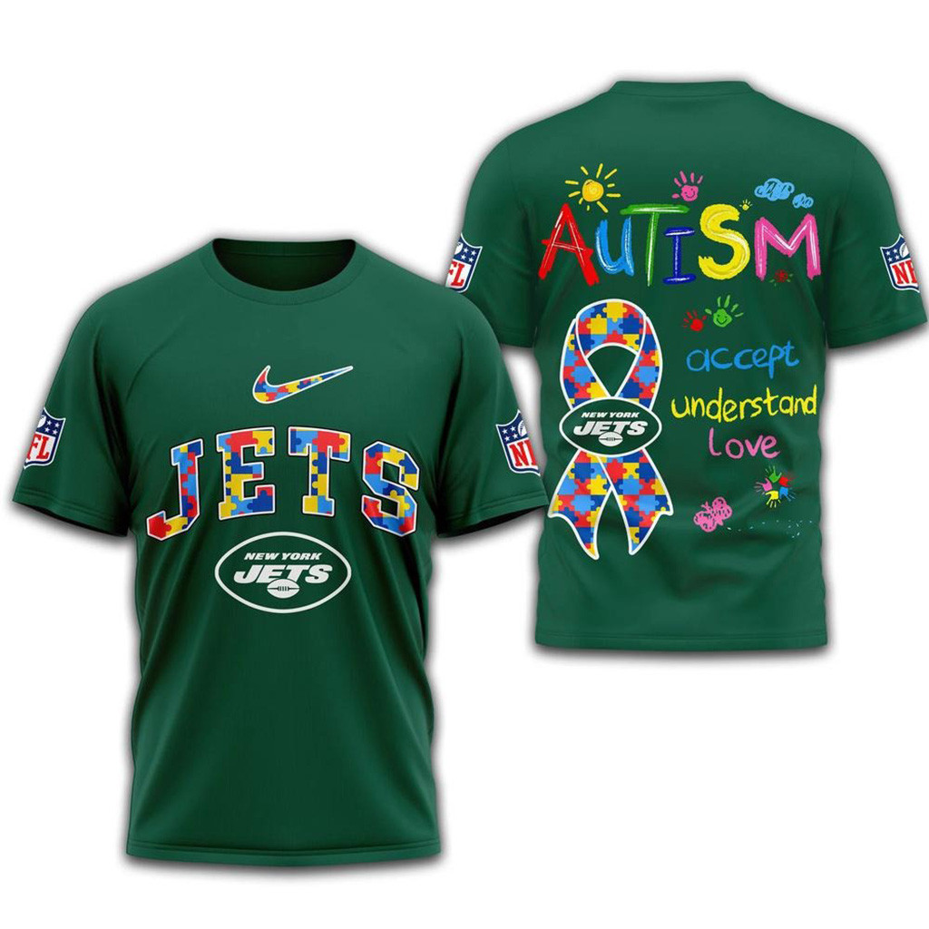 NFL New York Jets 2025 Autism Awareness Shirt New York Jets Merch Gifts For Boyfriend-1
