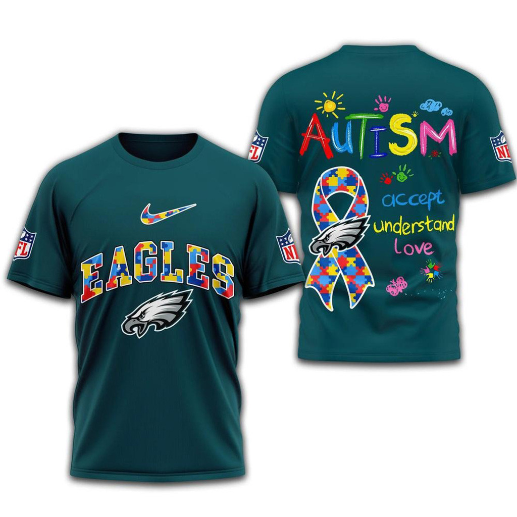 NFL Philadelphia Eagles 2025 Autism Awareness Shirt Philadelphia Eagles Merch Fans Gifts-1