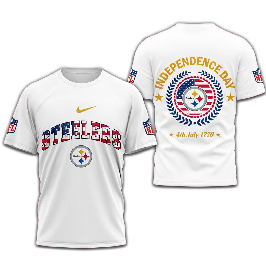 NFL Pittsburgh Steelers Football Team Independence Day New Design 3D Shirt-1