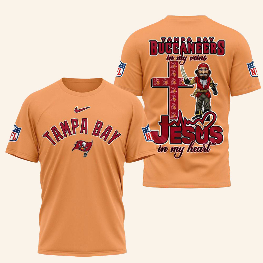 NFL Tampa Bay Buccaneers Football And Jesus Shirt Buccaneers Merch Gifts For Father-1