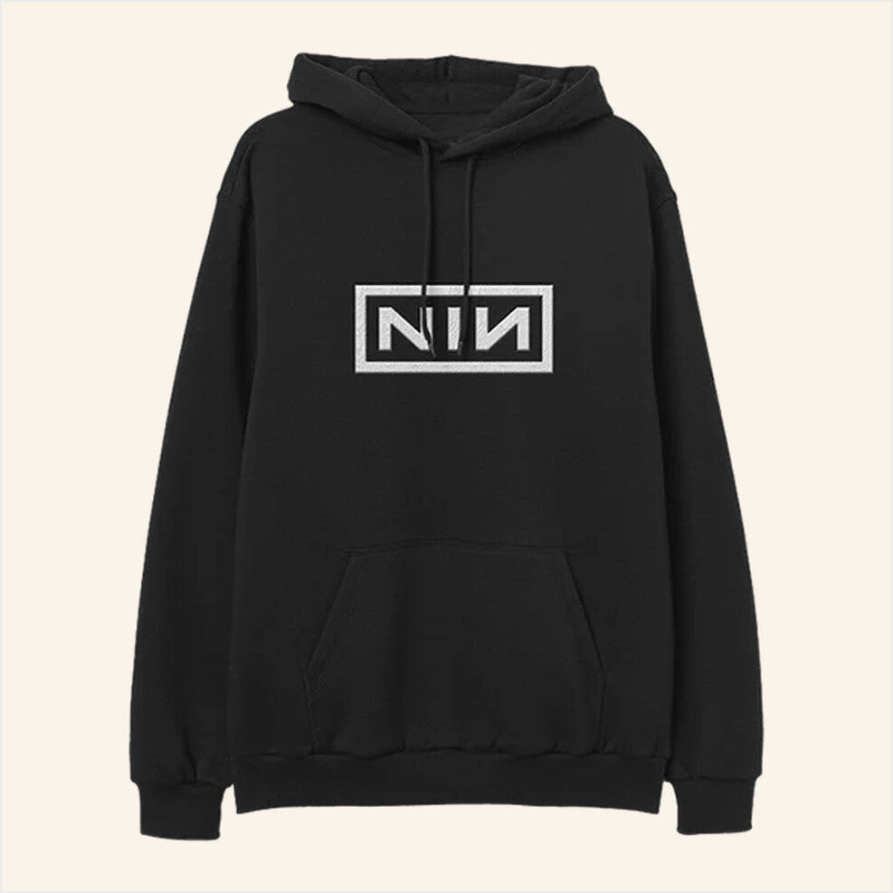 NIN Peel It Back Tour Merch Embroidered Logo Hoodie Nine Inch Nails Merch Gifts For Him-1