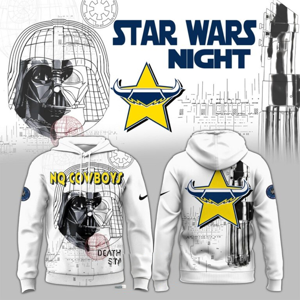NQ Cowboys NRL Team Star Wars Night Hoodie Cowboys Merch Gift Ideas For Husband-1