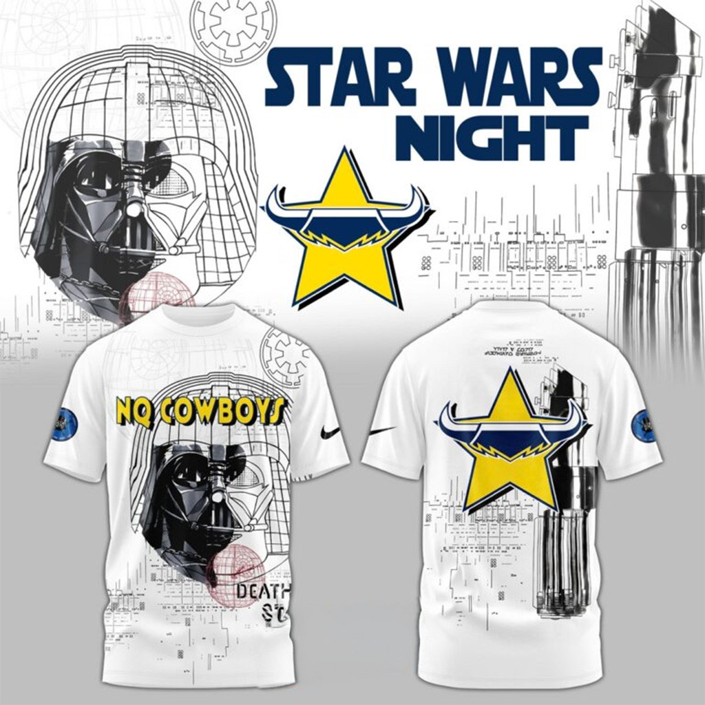 NQ Cowboys NRL Team Star Wars Night Shirt Cowboys Merch Gift Ideas For Fans-1