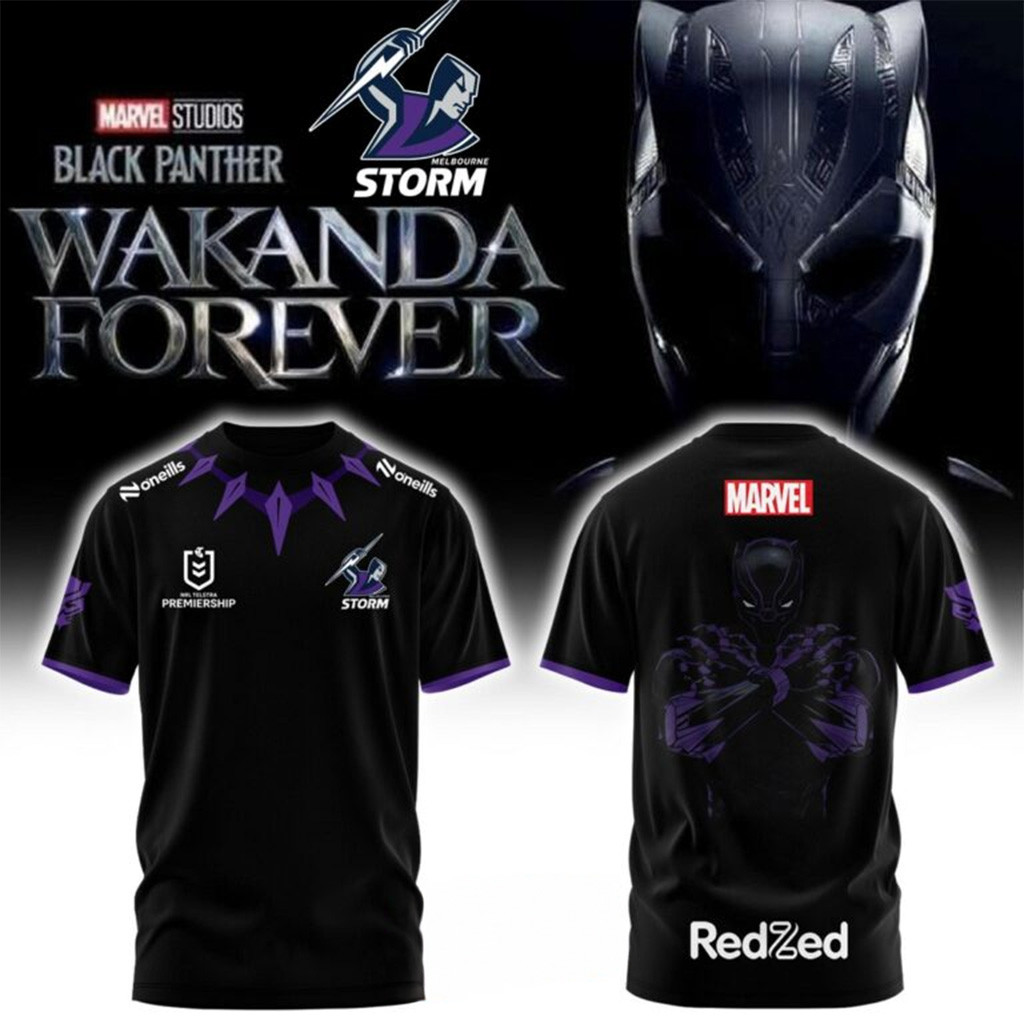 NRL Team x Black Panther T-Shirt Marvel RedZed Shirt Birthday Present For Husband-1