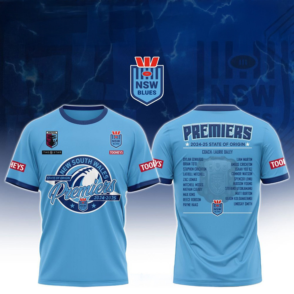 NSW Blues 2025 Premiers State Of Origin T-Shirt NSW Blues Merch Fans Gift Ideas-1