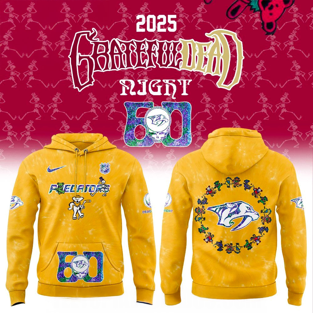 Nashville Predators Grateful Dead 60th Anniversary Hoodie Nashville Predators Merch Fans Gift-1