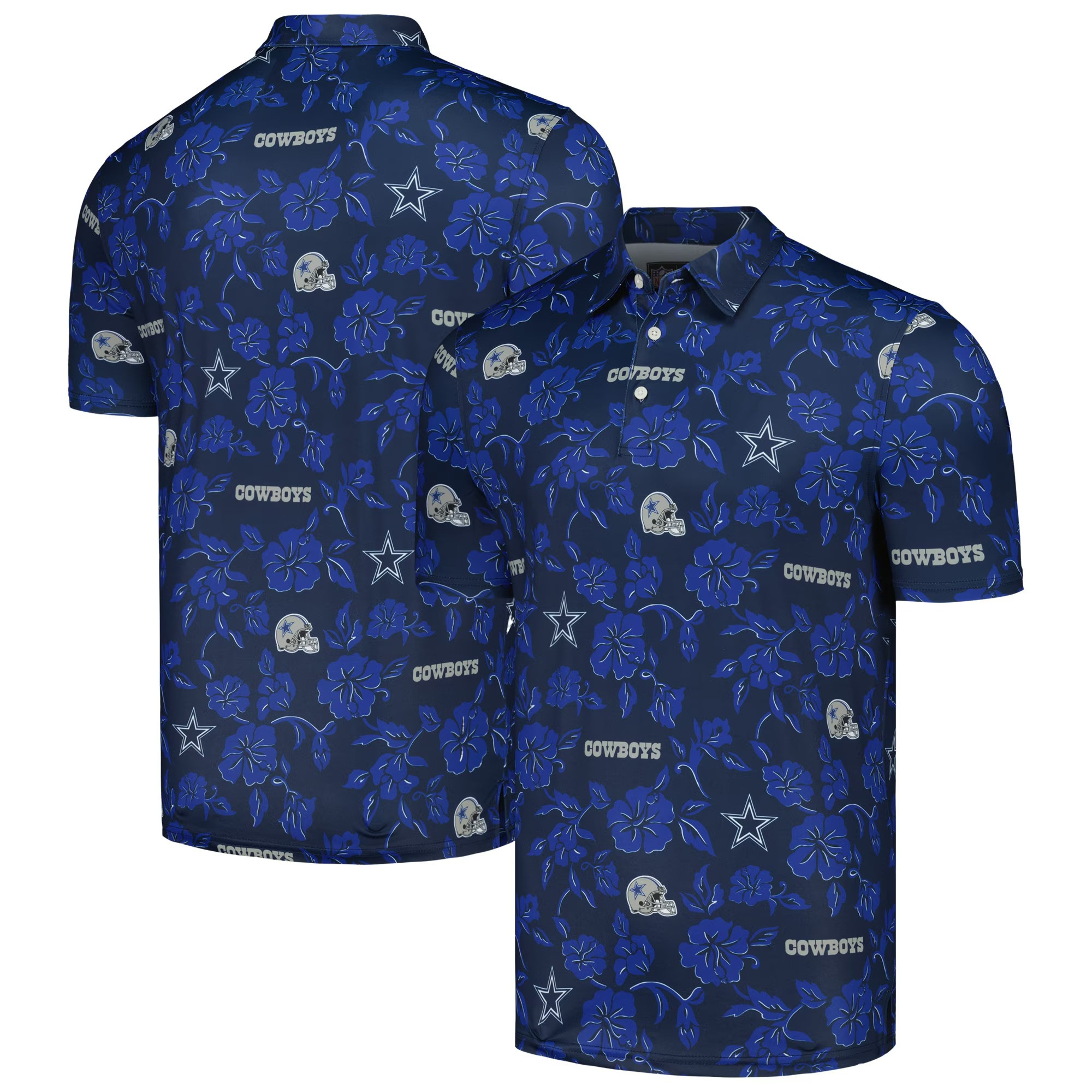 Navy Dallas Cowboys Polo Shirt NFL Aloha Shirt Father's Day Gifts For Grandpa-1