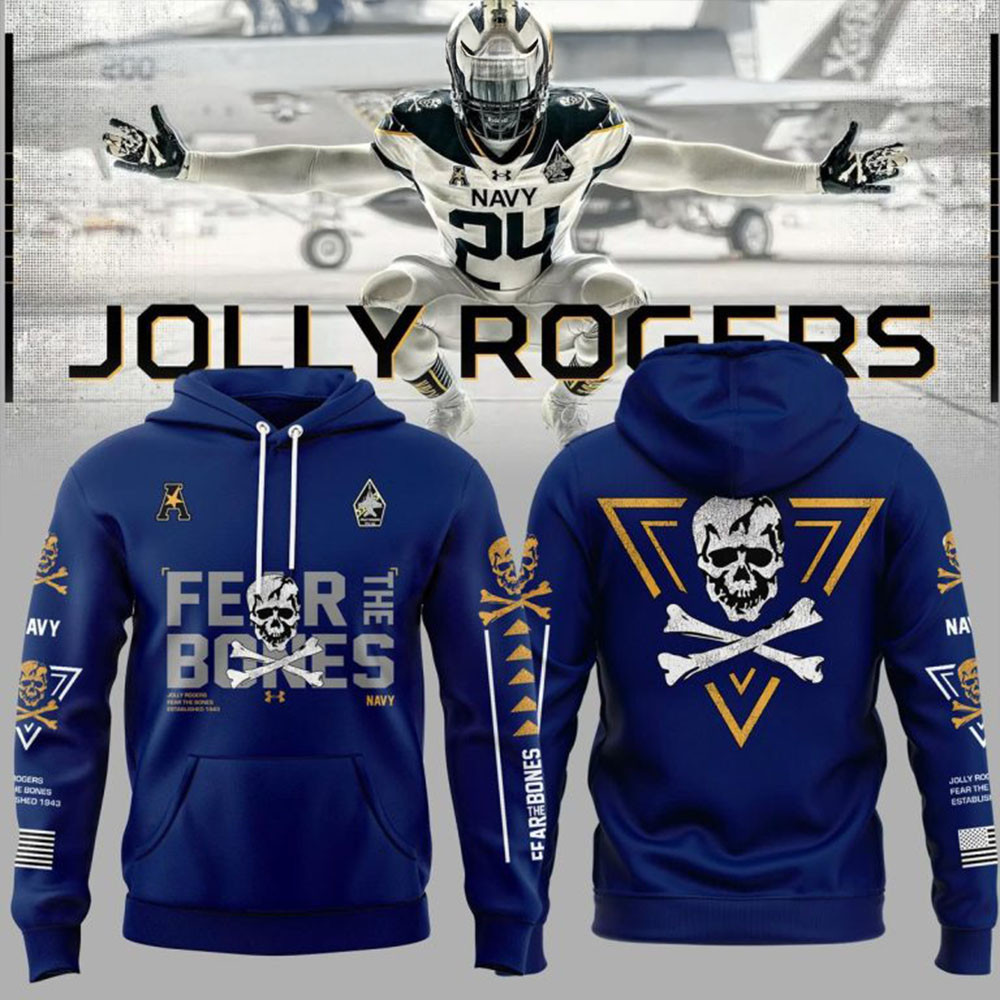 Navy Midshipmen 2024 Fear The Bones Hoodie Father's Day Gifts For Husband-1