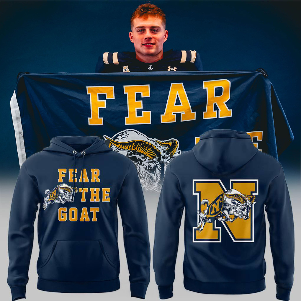 Navy Midshipmen Fear The Goat Hoodie Fan Apparel Gifts For Football Lovers-1