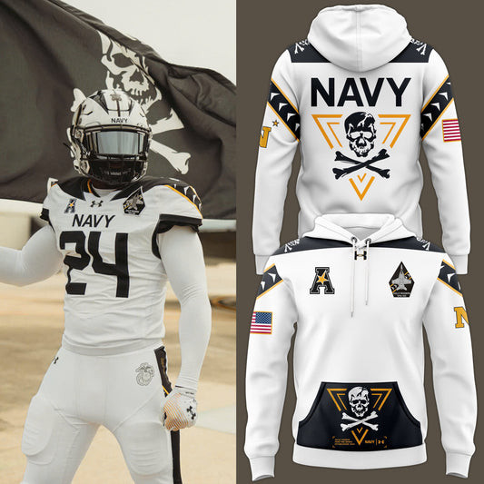 Navy Midshipmen Football Jolly Rogers Hoodie Presents For Football Lovers-1