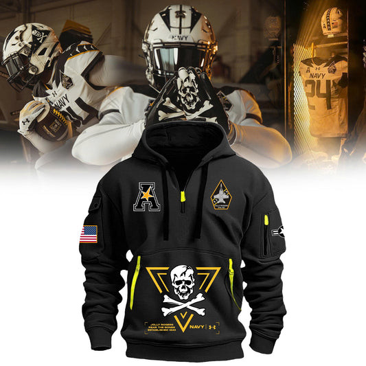 Navy Midshipmen Special Edition Football Half Zip Hoodie Presents For Football Fans-1