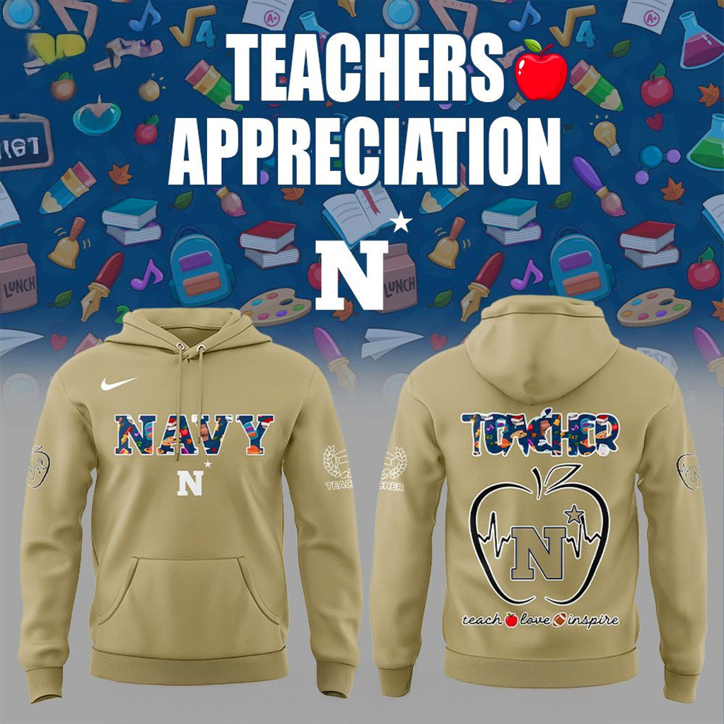 Navy Midshipmen Teachers Appreciation 2025 Hoodie Fan Merch Xmas Gifts For Dad-1