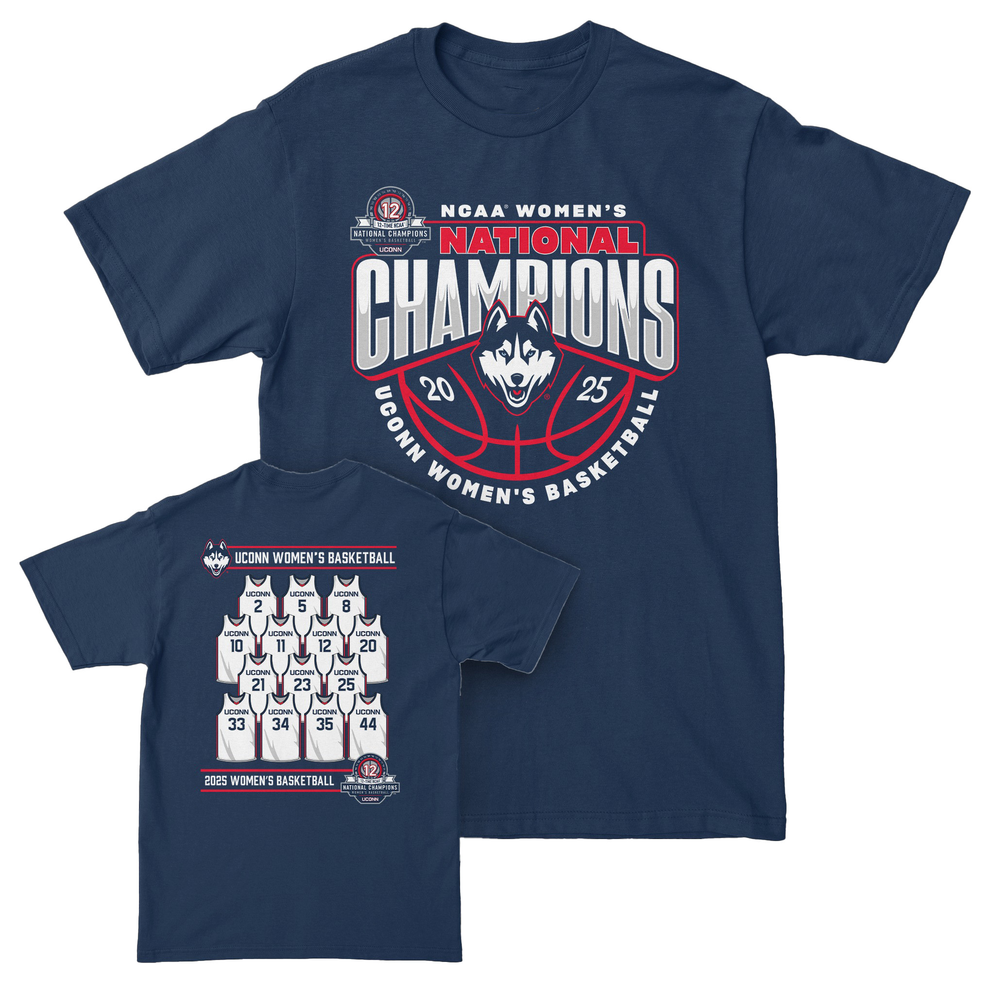 Navy UConn Huskies 2025 NCAA Women's Basketball National Champions Shirt Gifts For Her-1