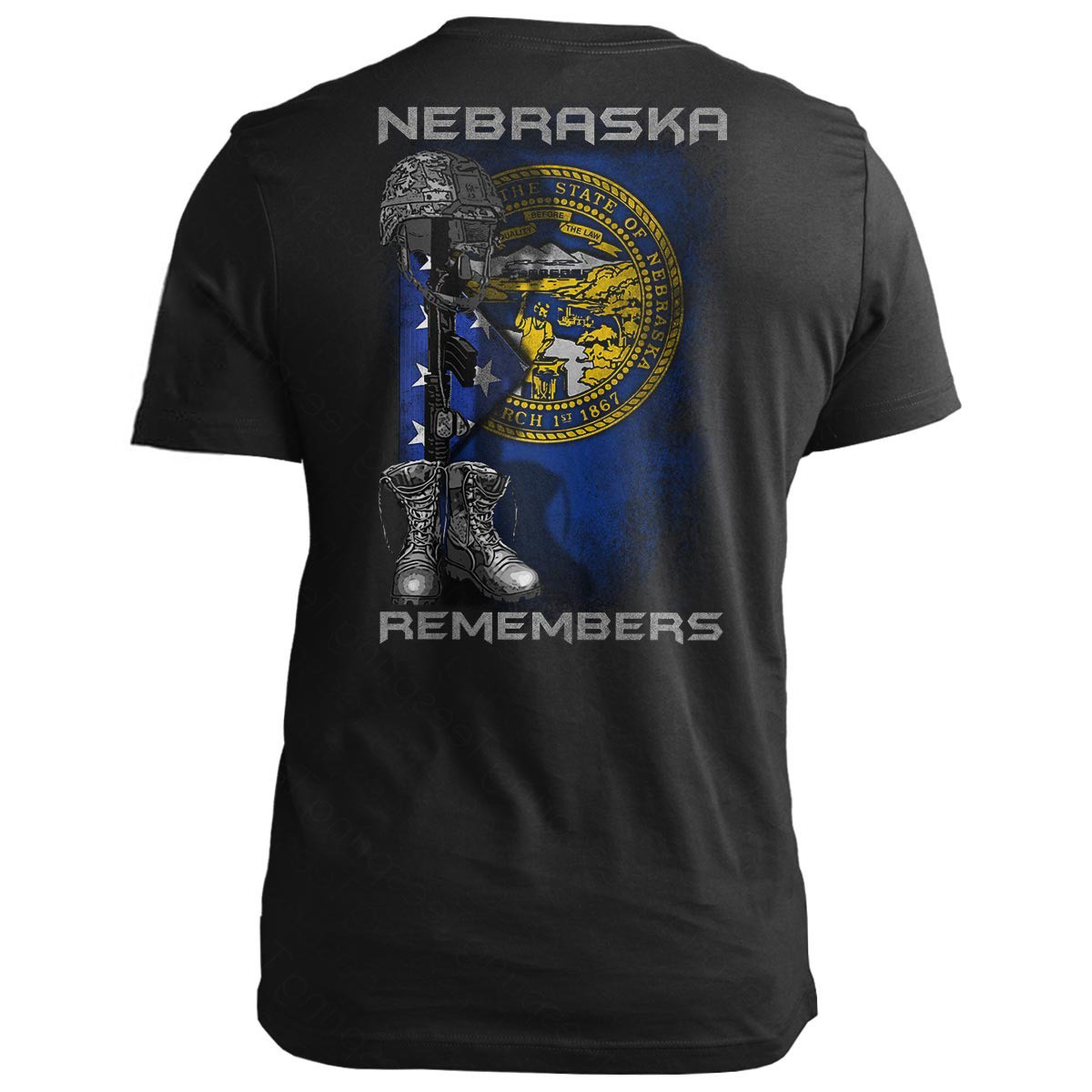Nebraska Remembers Nebraska T-Shirt Veterans Day Shirts Patriots Gifts For Dad-1