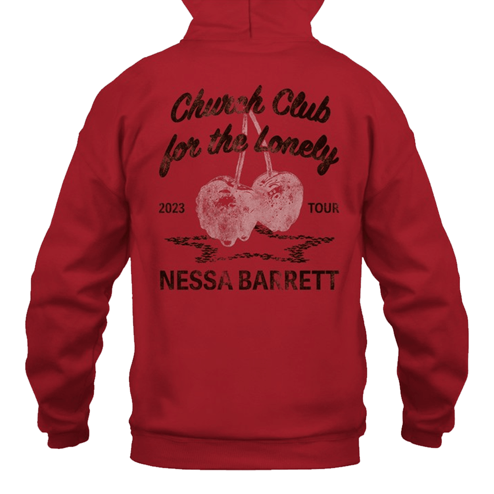 Nessa Barrett Merch Nessa Barrett Church Club Cherry Hoodie Mothers Day Present Ideas-1