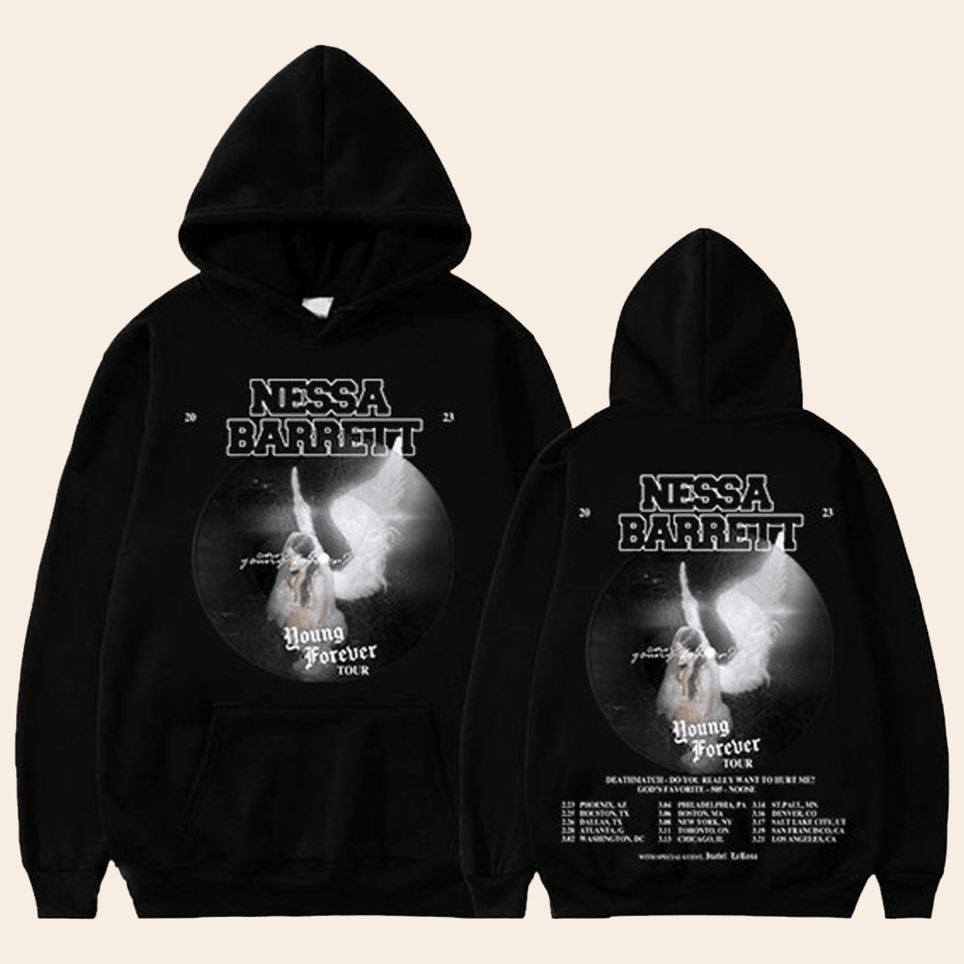 Nessa Barrett Merch Nessa Barrett Young Forever Tour 2023 Hoodie Best Mothers Day Gifts-1