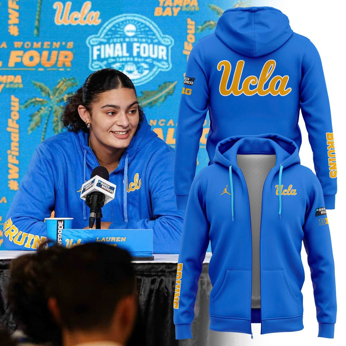 New Blue UCLA Uniform Zip Hoodie 2025 Gifts For Friends-1