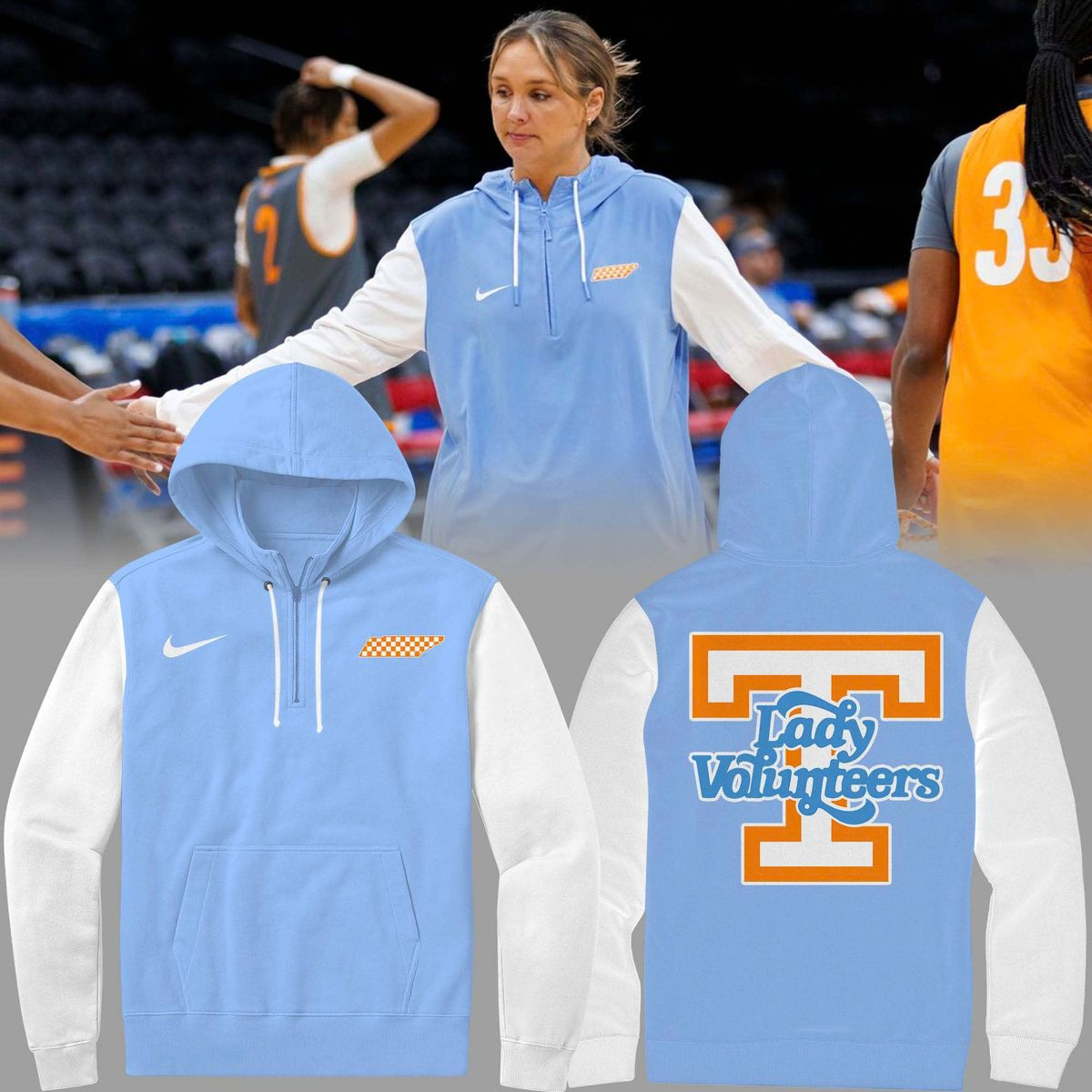 New Coach Collection White Summitt Blue Zip Hoodie Gifts For Sister-1