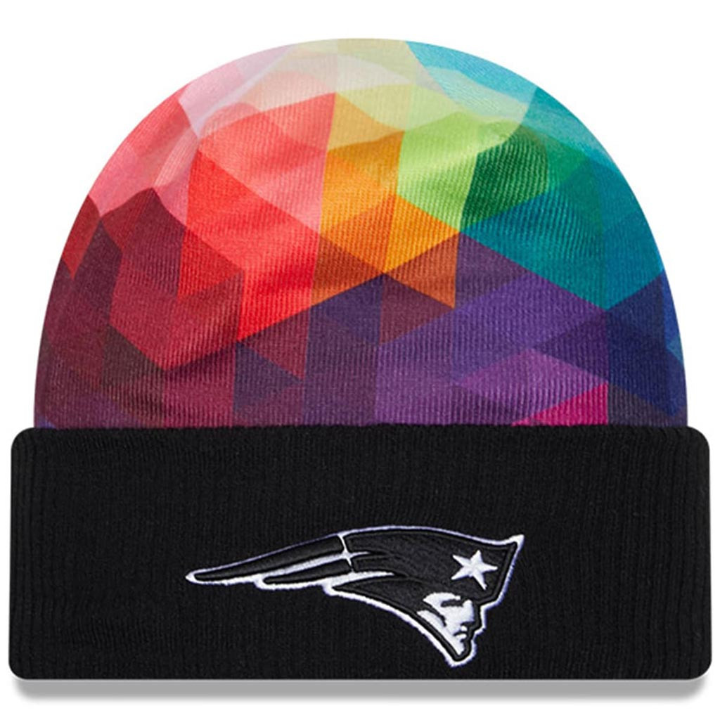 New England Patriots Crucial Catch NFL Beanie 2025 Rainbow Patriots Merch Gift For Brother-1