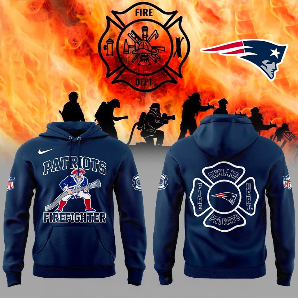 New England Patriots Firefighter Appreciation 2025 Hoodie Patriots Merch Gift For Dad-1