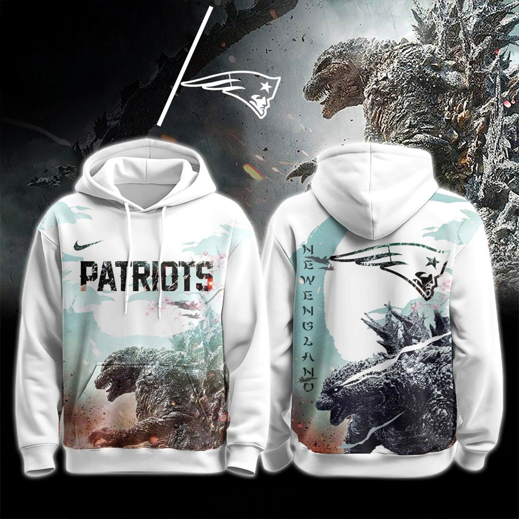 New England Patriots Godzilla Hoodie Patriots Merch Best Gift For Football Lovers-1