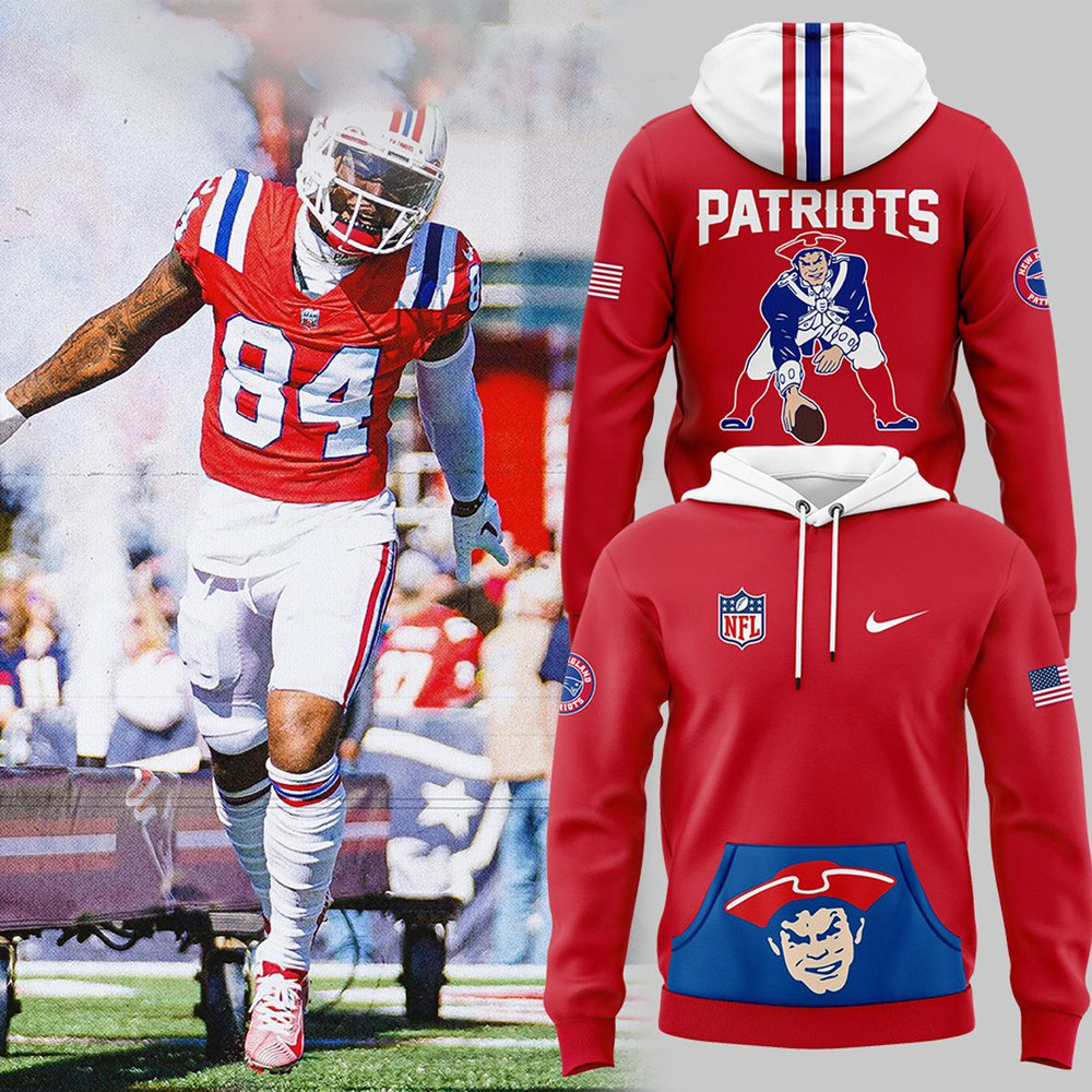 New England Patriots Rewind 2024 Red Throwback Hoodie Best Gifts For Football Fans-1