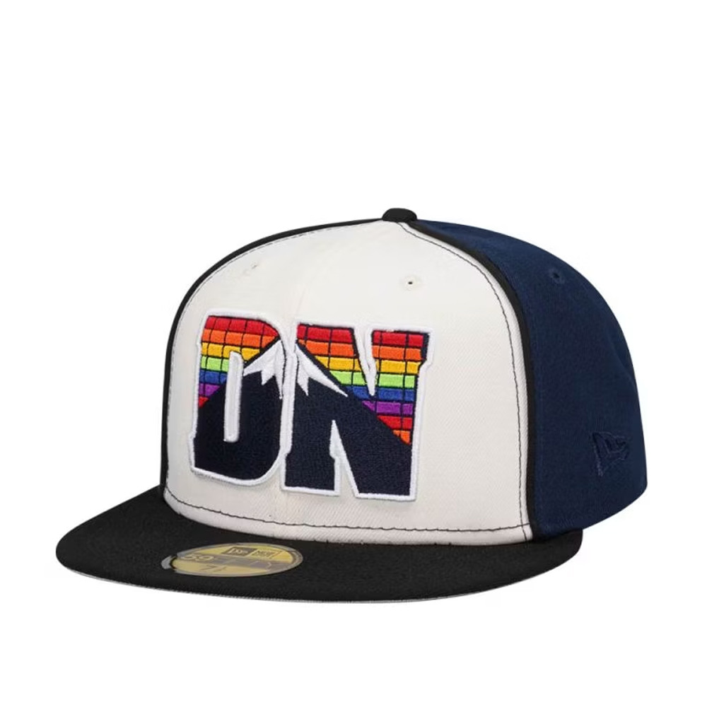 New Era Denver Nuggets Chrome Black Navy Two Tone Edition 59Fifty Snapback Hat Fans Gifts-1
