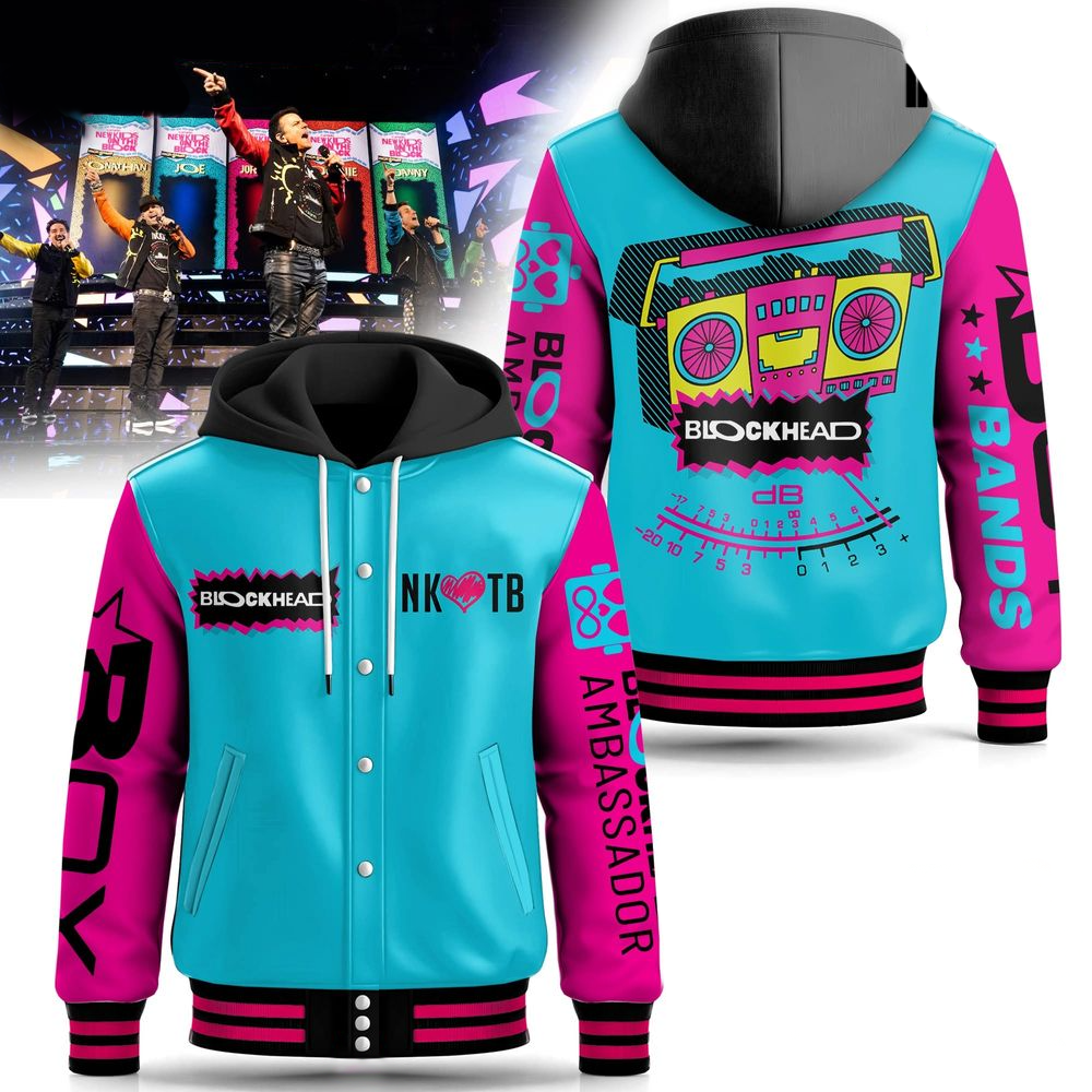 New Kids On The Block Blockhead Hooded Varsity Jacket Dad Fathers Day Gifts-1