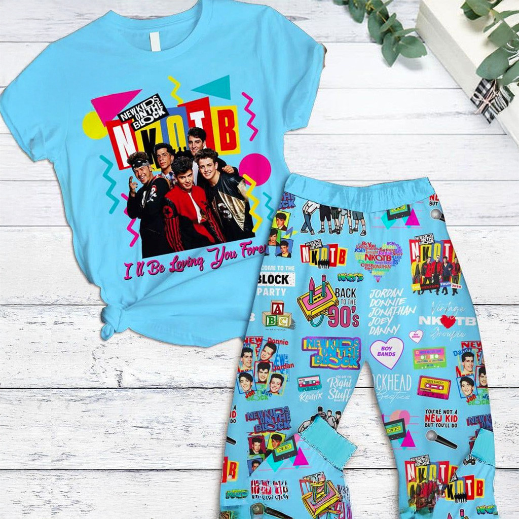 New Kids On The Block I'll Be Loving You Forever Pajamas Set New Kids Merch Gifts For Wife-1