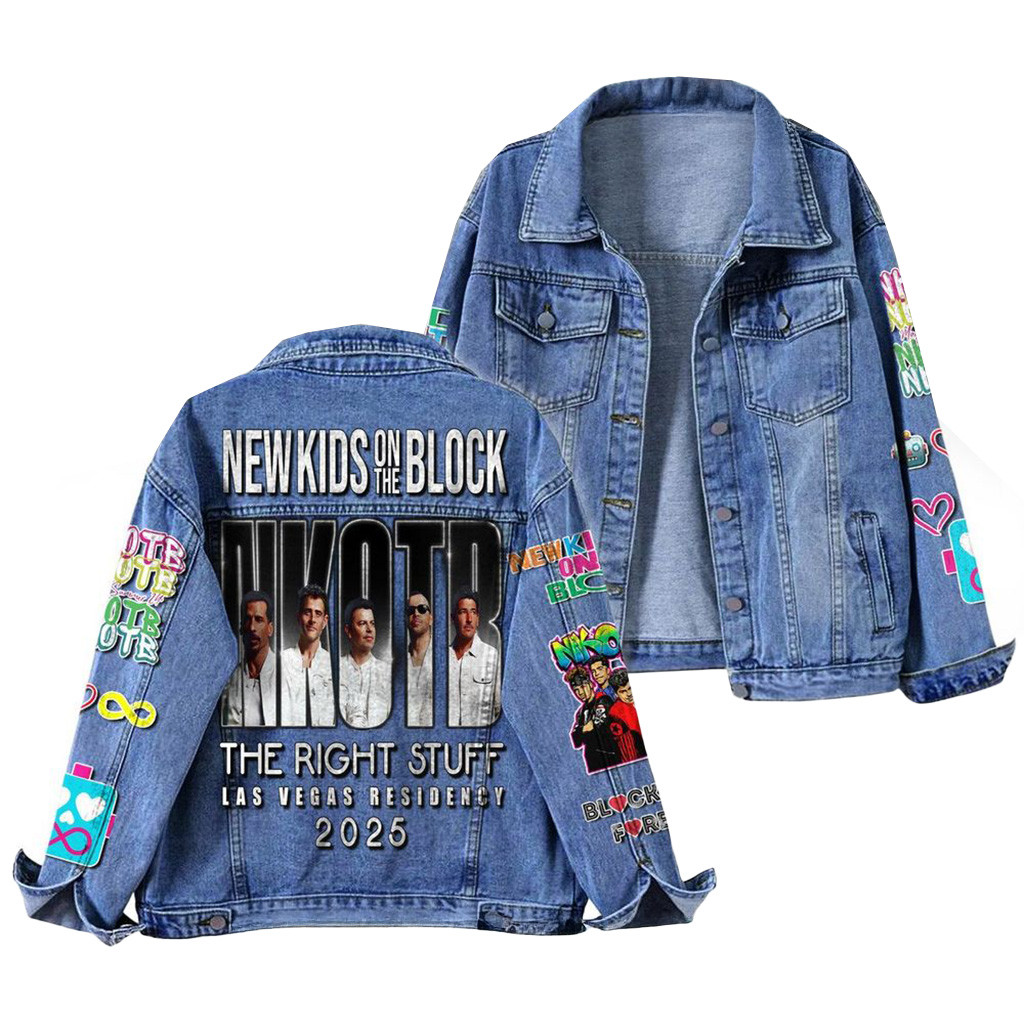 New Kids On The Block The Right Stuff Las Vegas Residency 2025 Denim Jacket New Kids Merch-1