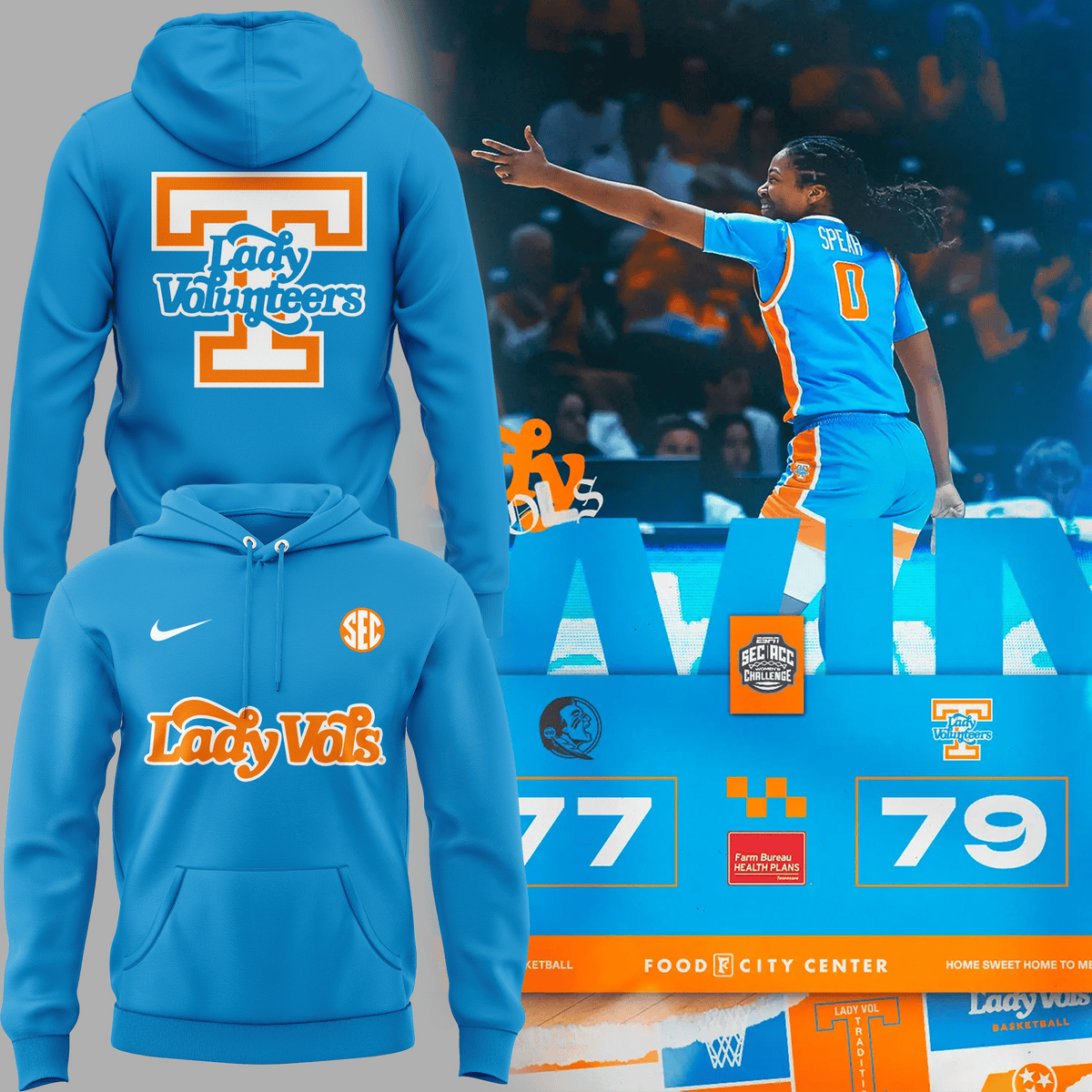 New Lady Vols 2025 Blue Hoodie Best Gifts For Basketball Lovers-1
