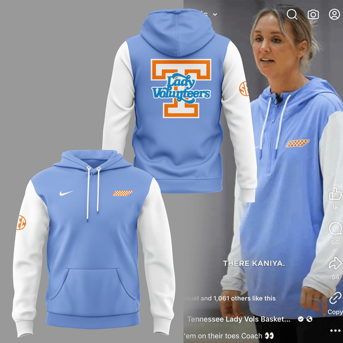 New Lady Vols 2025 Blue Hoodie Gift Ideas For Basketball Lovers-1
