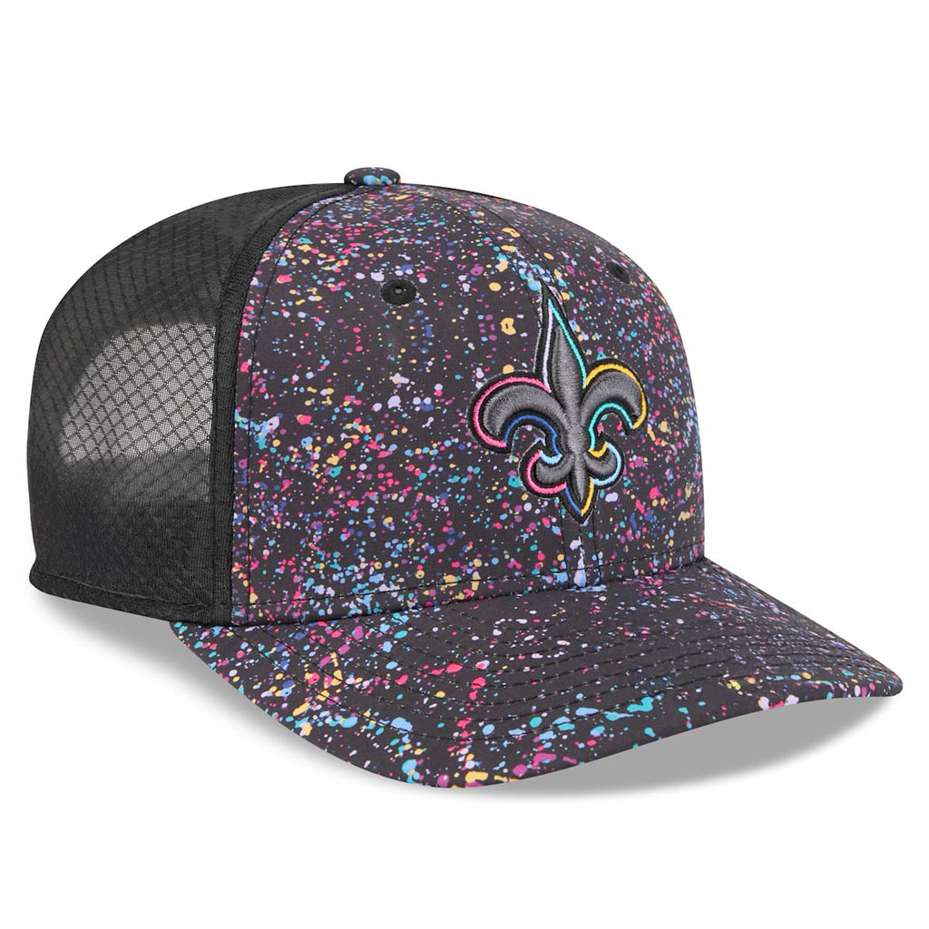 New Orleans Saints Crucial Catch NFL Embroidered Trucker Hat 2025 Rainbow Saints Merch-1