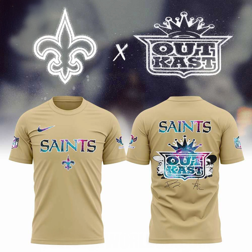 New Orleans Saints x Outkast Galaxy Signature Shirt Saints Merch Gift For Sister-1