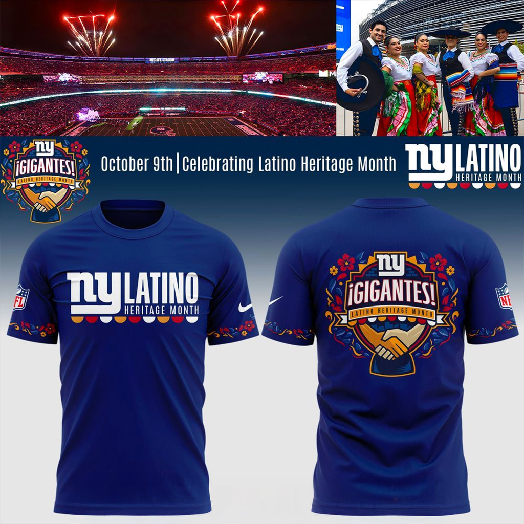 New York Giants 2025 Latino Heritage T-Shirt Giants Merch Gift For Husband-1