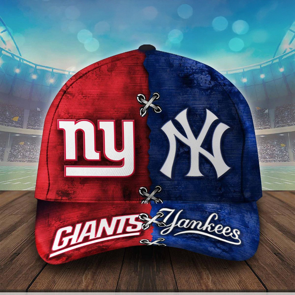 New York Giants And Yankees Hat Fan Merch Unique Gift For Dad-1