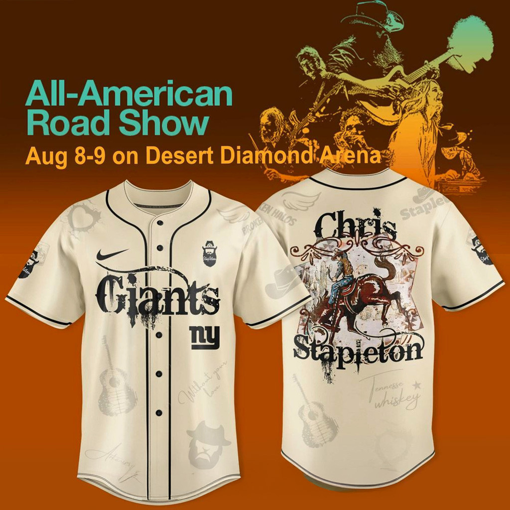 New York Giants X Chris Stapleton All American Road Show 2025 Jersey Giants Merch Him Gifts-1