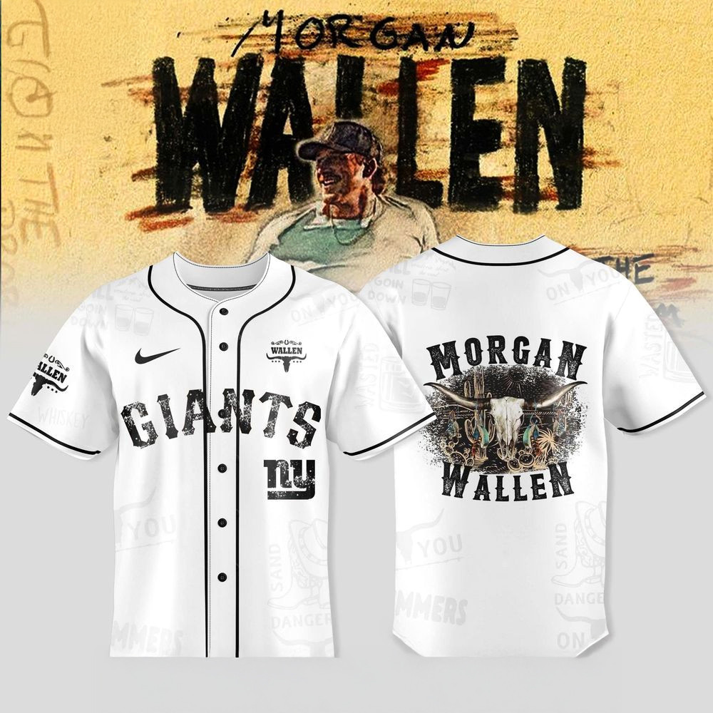 New York Giants X Morgan Wallen Tour Merch 2025 Jersey Giants Merch Father Gifts-1