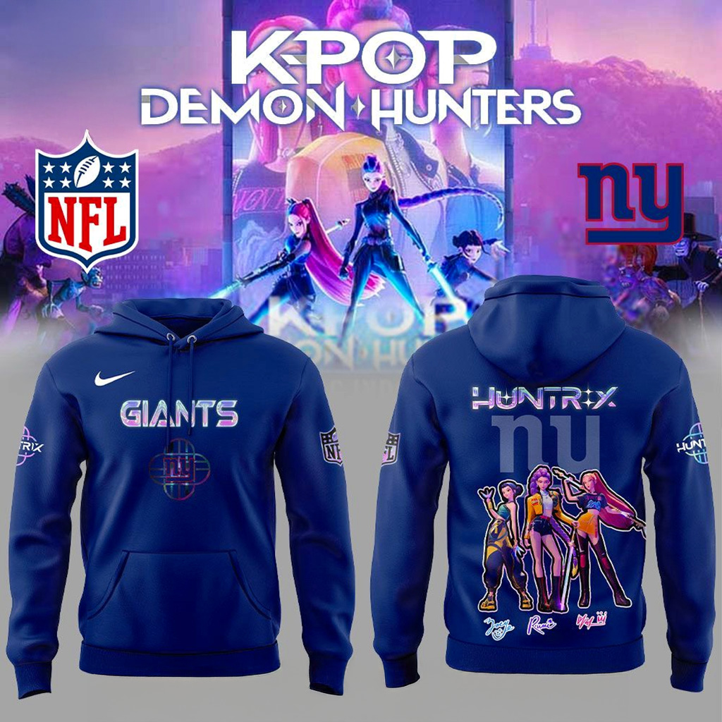 New York Giants x KPop Demon Hunters Hoodie Giants Merch Gift Ideas For Sister-1