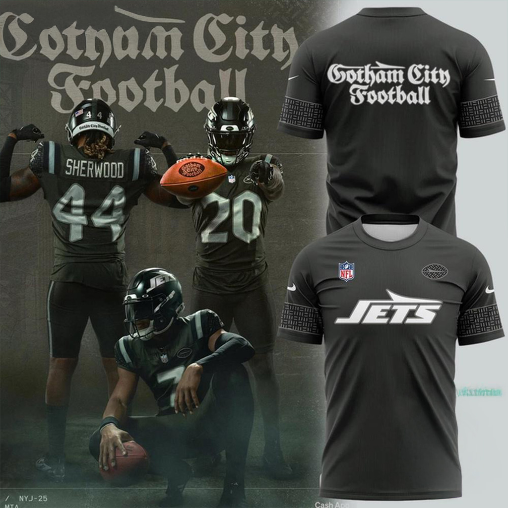 New York Jets Gotham City Football Uniforms 2025 3D Shirt Jets Merch Football Themed Gifts-1