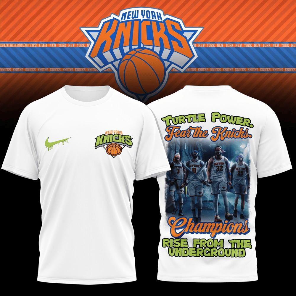 New York Knicks Turtle Power Shirt New York Knicks Merch Gifts For Baseball Fans-1