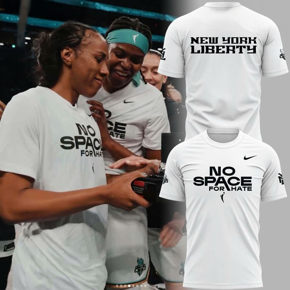 New York Liberty No Space For Hate 2025 Shirt Gifts For Father's Day From Son-1