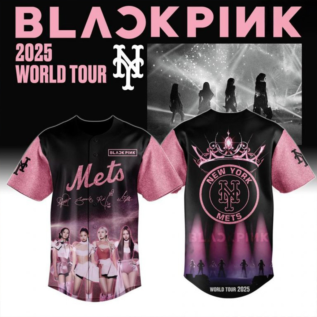 New York Mets Blackpink 2025 World Tour Special Baseball Jersey Mets Merch Gifts For Wife-1