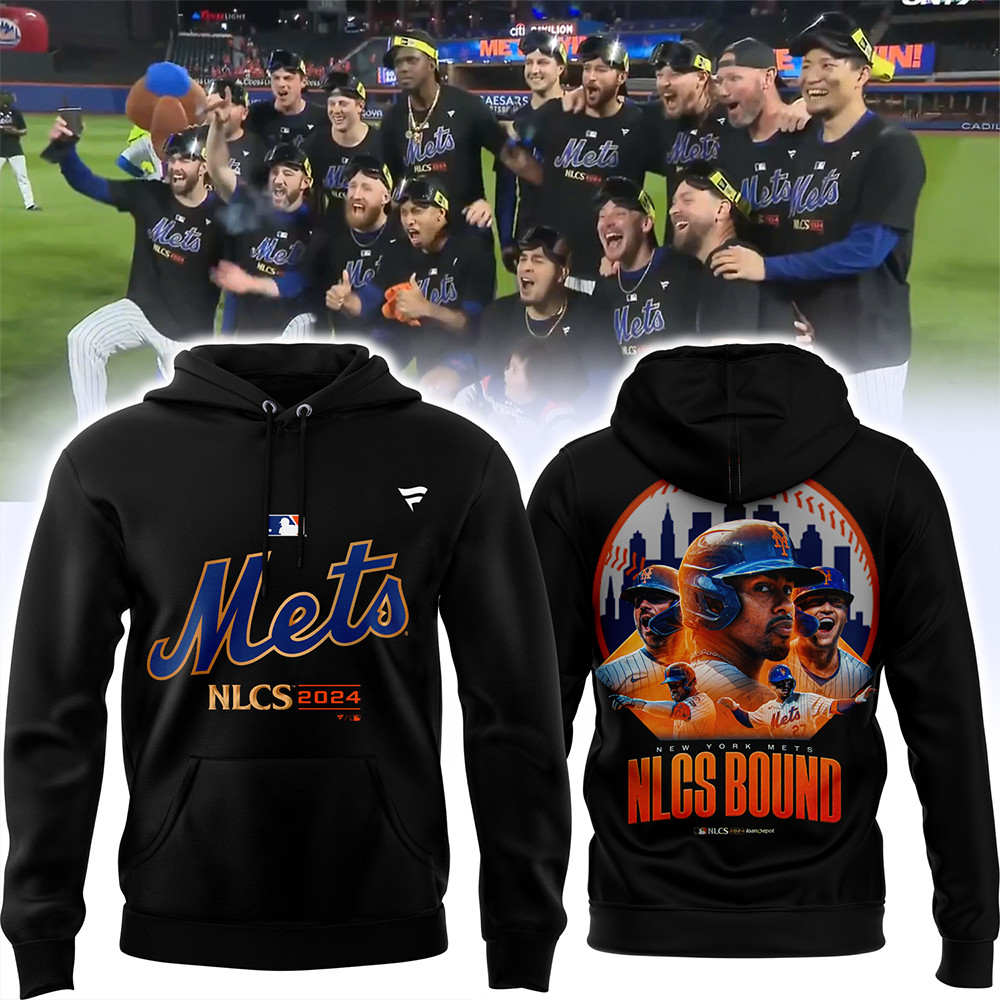 New York Mets Fanatics Black 2024 National League Division Champions Hoodie Gifts For Him-1