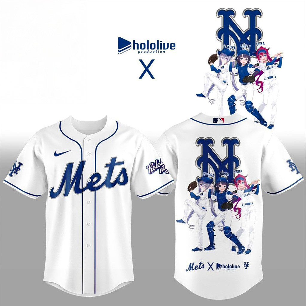 New York Mets Hololive Night Collaboration Jersey New York Mets Merch Gifts For Baseball Lovers-1