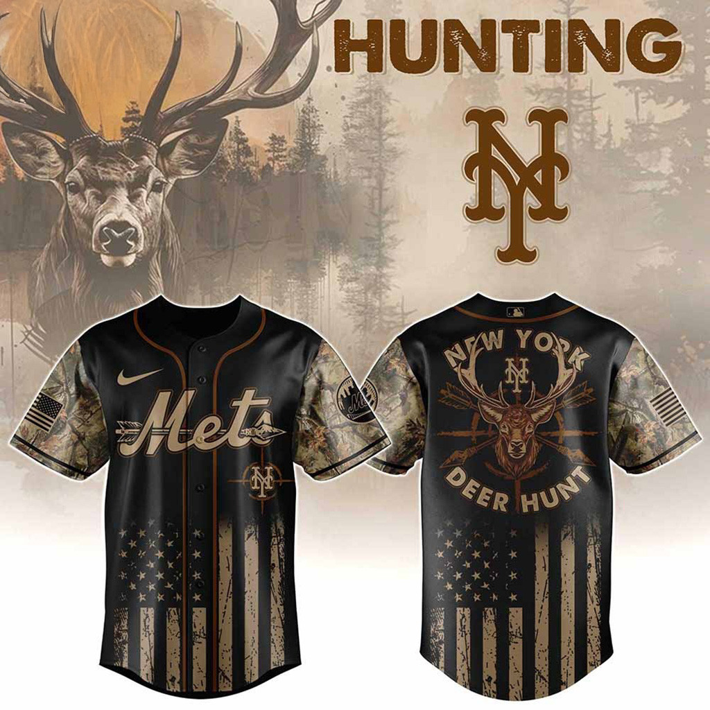 New York Mets MLB X Deer Hunting Baseball Jersey Mets Merch Best Gifts For Deer Hunters-1