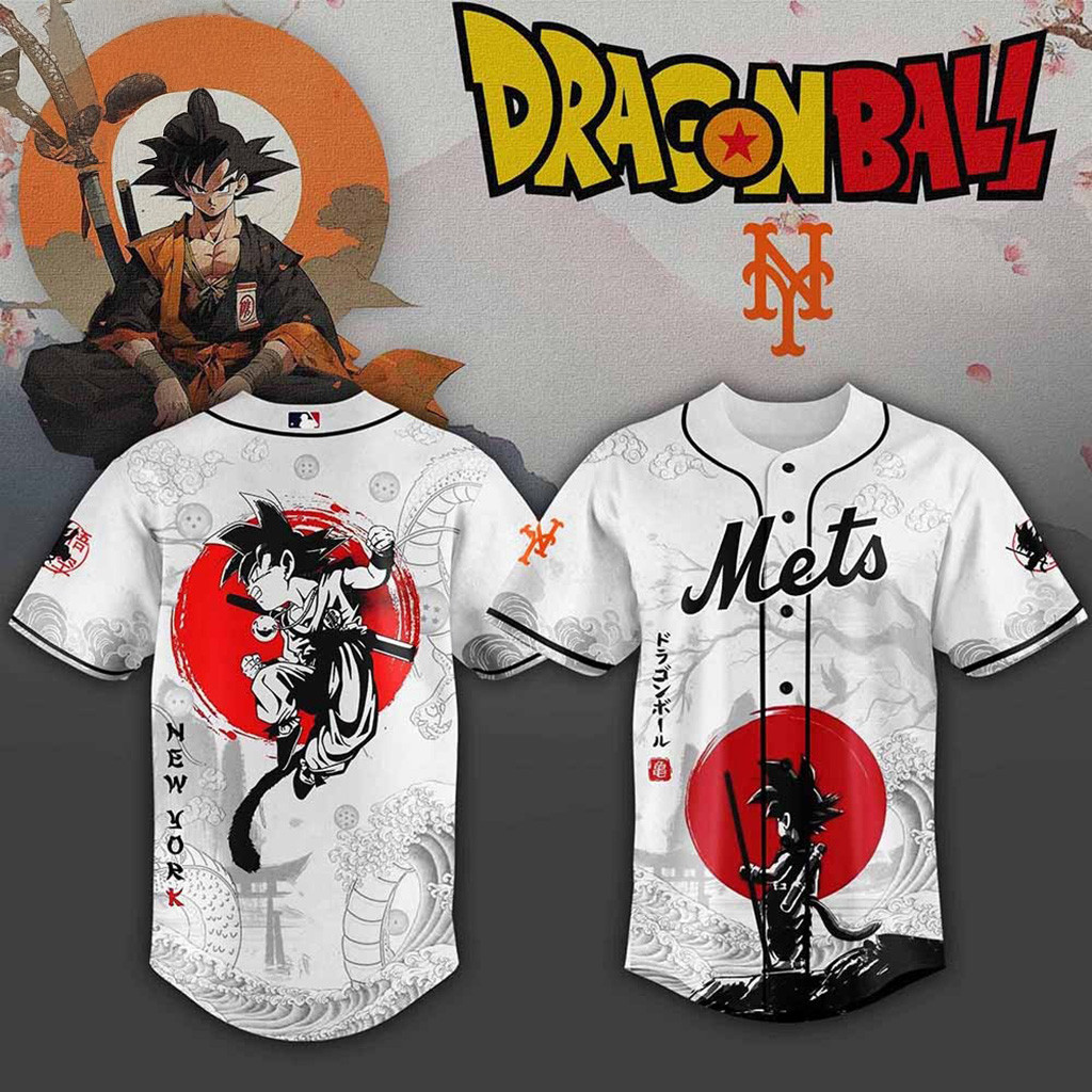 New York Mets MLB X Dragon Ball Baseball Jersey Mets Merch Best Gifts For Baseball Fans-1