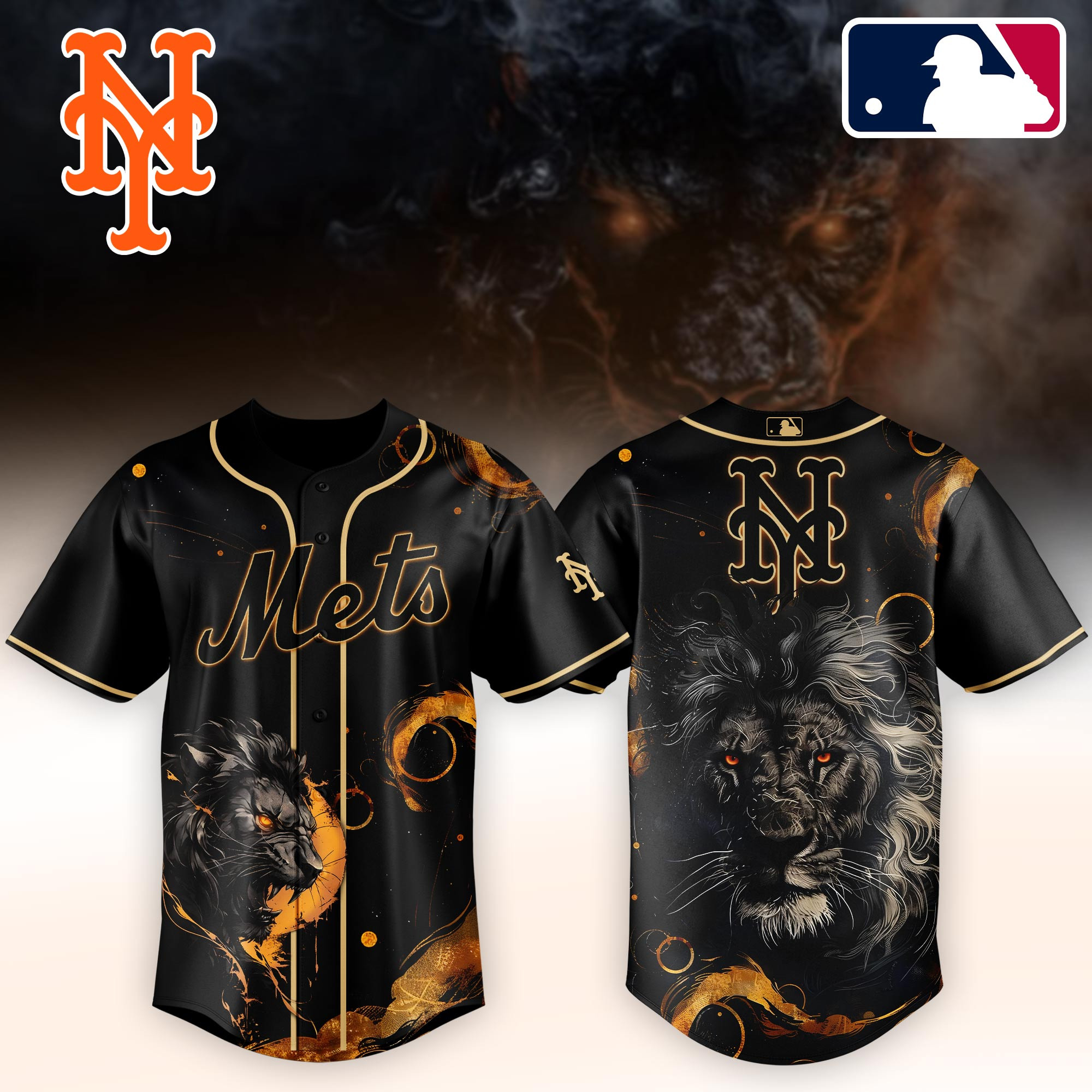 New York Mets Mlb X Lion Baseball Jersey For Fans-1
