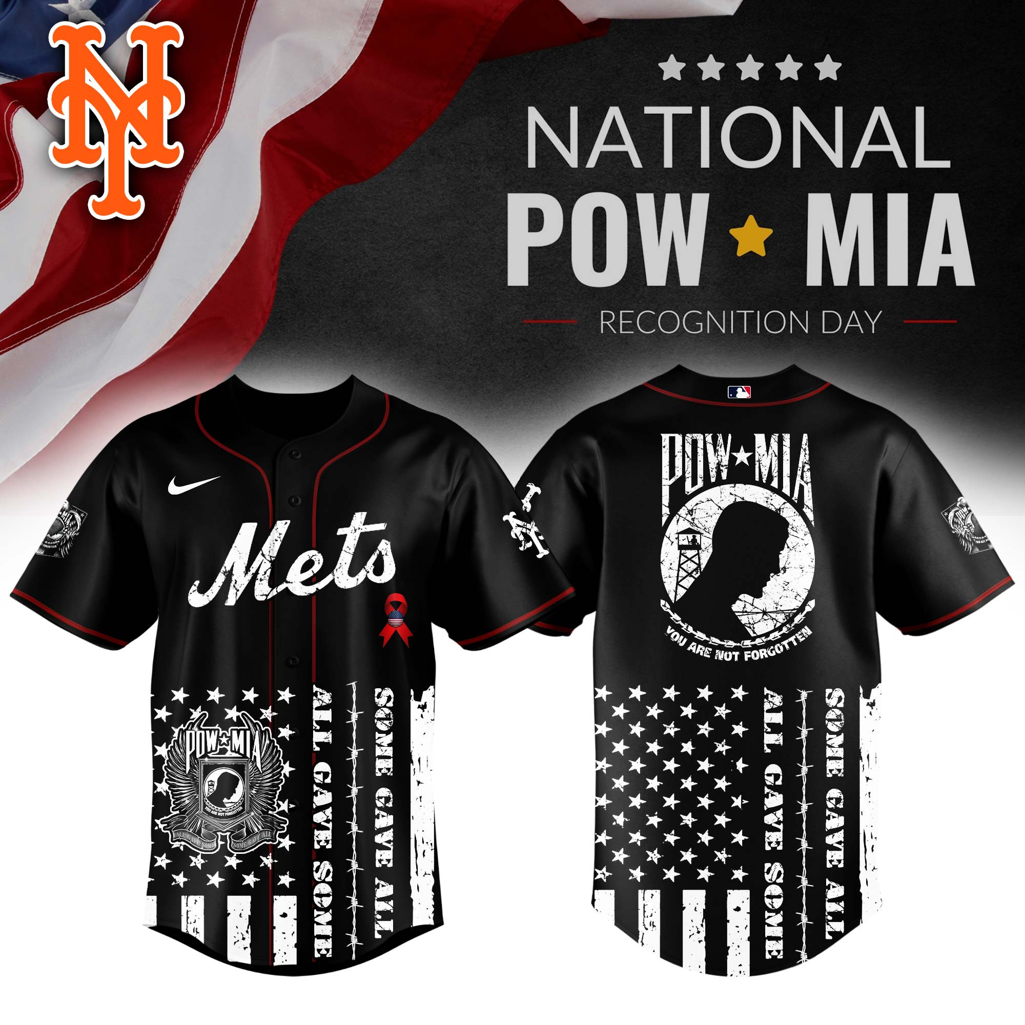 New York Mets Mlb X National Powmia Recognition Day Baseball Jersey For Fans-1