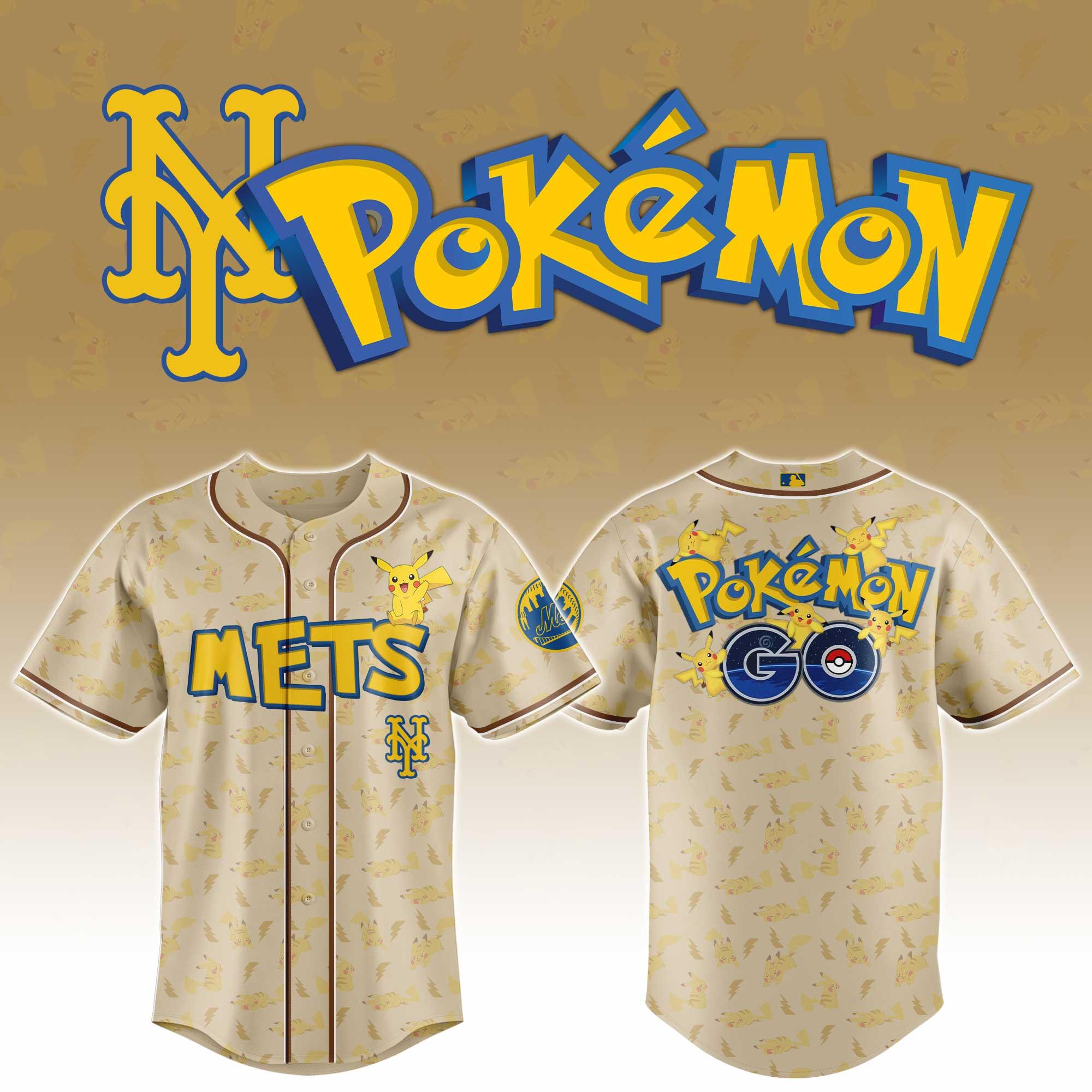 New York Mets Mlb X Pokemon Go Master Baseball Jersey For Fans-1
